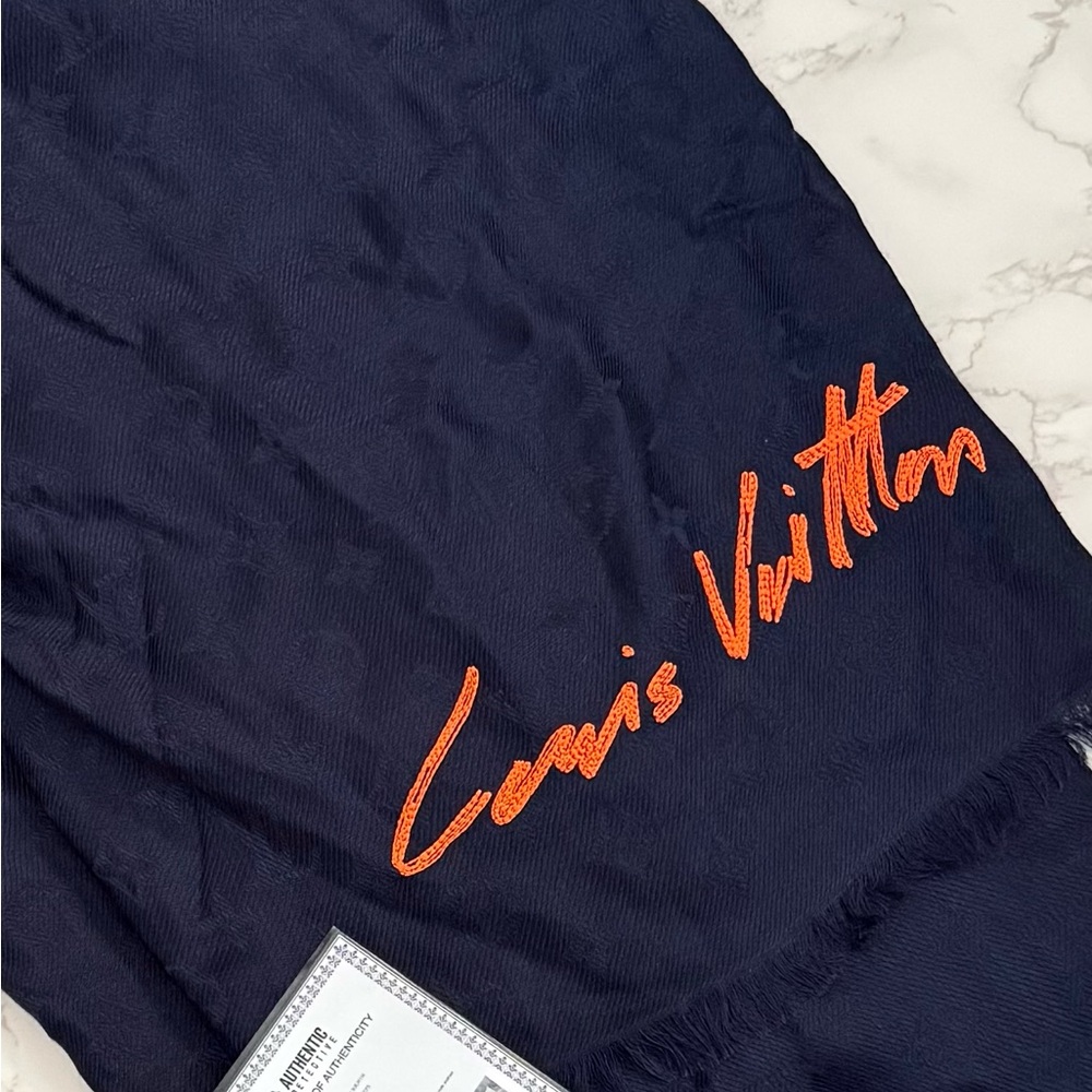 LOUIS VUITTON 2020 VIP GIFT - Navy Monogram Soft Stole RARE Authentic LV